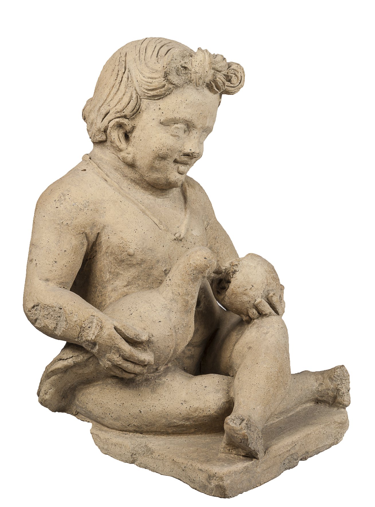 Statua di bambina con uccellino, Deposito votivo di Porta Nord, età ellenistica (III-II secolo a.C. circa).