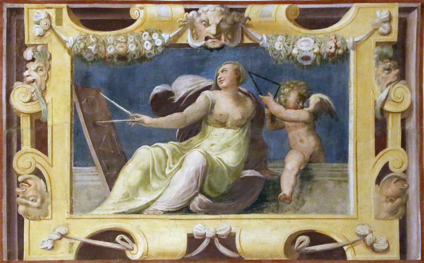 Prospero Fontana e aiuti, Allegoria della Geometria, Roma, Villa Giulia, Sala delle Virtù e delle Arti Liberali, 1553-1555