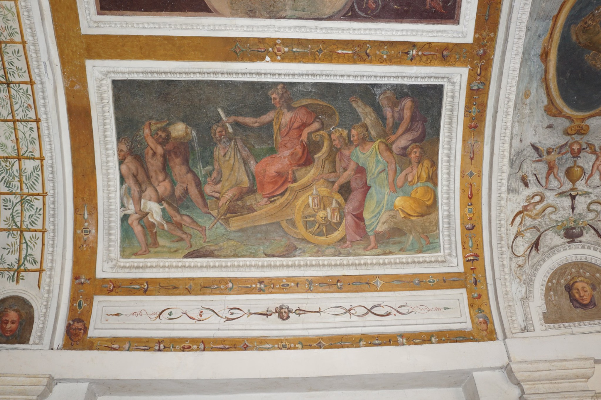 Bottega di Prospero Fontana, Trionfo dell'Inverno, 1553-1555, Sala dello Zodiaco, Villa Giulia