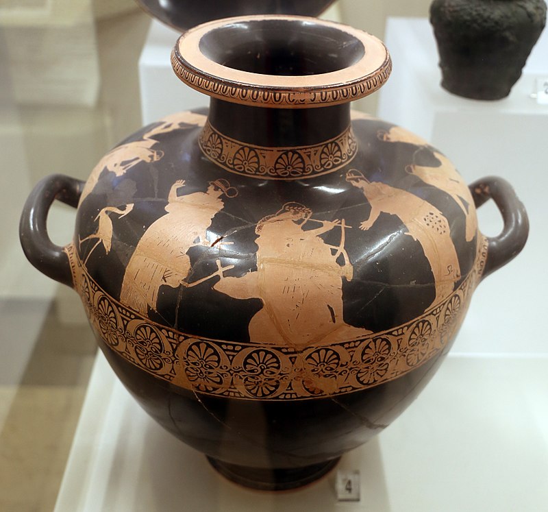 Kalpis, ceramica attica a figure rosse, Pittore di Villa Giulia, 460-450 a.C. Pescia Romana, da contesto sconosciuto, Sala 4.